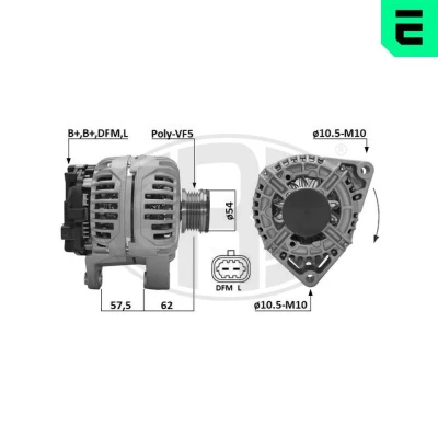Bilde av ERA 209672A Dynamo 14V 120A OPEL: Corsa D Hatchback, Meriva B