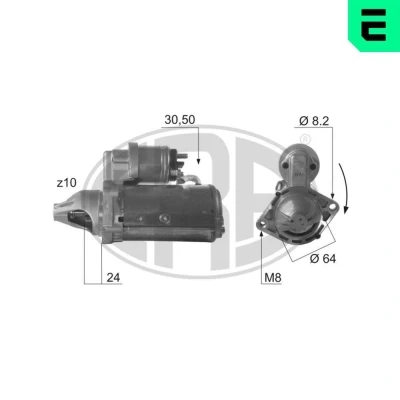 Bilde av ERA 220432A Starter 12V 1,8kW 10 30 50 64mm OPEL: Astra H GTC, Corsa D Hatchback, Hatchback