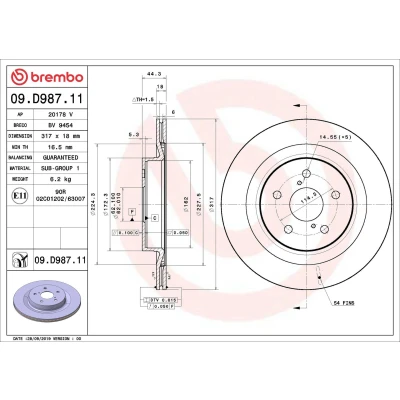 Bilde av Bremseskive BREMBO 09.D987.11