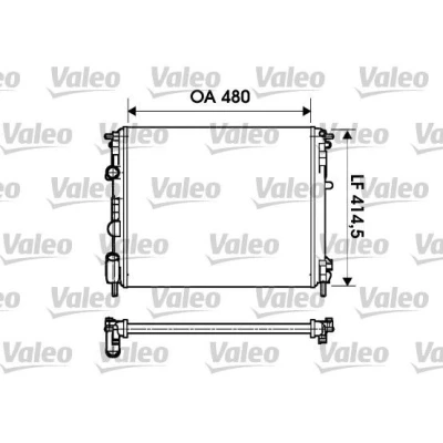 Bilde av VALEO 732621 Radiator Aluminium 414 480 23 med kjølemiddelregulator Kjøleribber satt sammen mekanisk RENAULT: Kangoo I