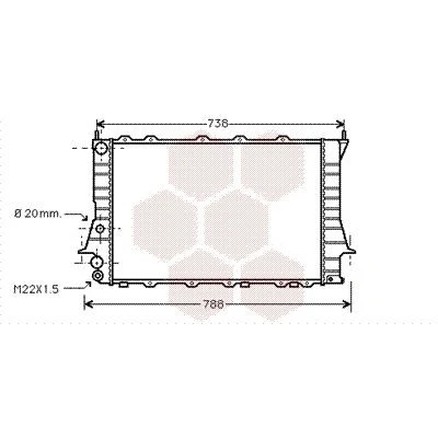 Bilde av VAN WEZEL 03002077 Radiator Aluminium 632 410 33 Kjøleribber satt sammen mekanisk AUDI: A6 C4 Avant