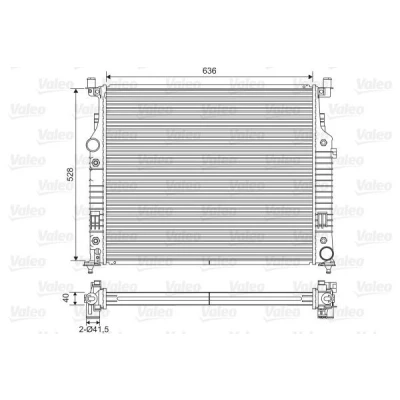 Bilde av VALEO 701569 Radiator Aluminium 528 636 40 uten kjølemiddelregulator Kjøleribber loddet
