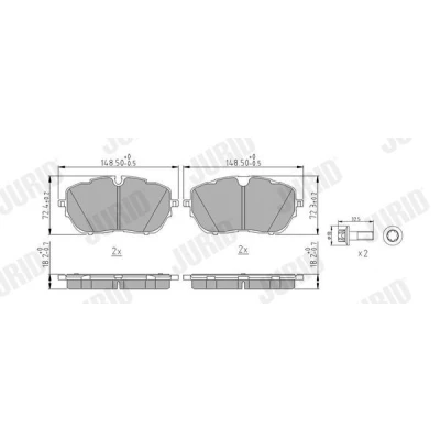 Bilde av JURID 573697J Bremseklosser med akustisk slitasjevarsel PEUGEOT: 308 SW 2, 3008 II SUV, Hatchback, DS: DS7 Crossback