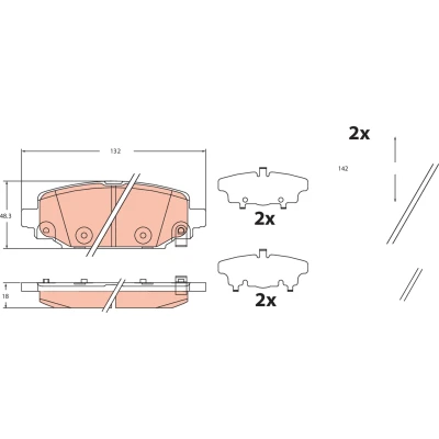Bilde av Bremseklosser sett, Bakaksel, jeep wrangler iv, 68385238AA, 68385238AC, K68385238AA