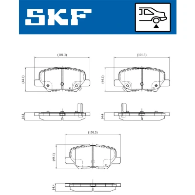 Bilde av SKF VKBP 90253 A Bremseklosser med akustisk slitasjevarsel MITSUBISHI: OUTLANDER 3, ASX SUV, Eclipse Cross, PEUGEOT: 4008 CITROËN: C4 Aircross