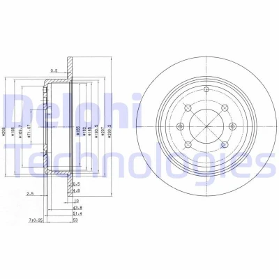 Bilde av DELPHI BG2873 Bremseskiver 290 10 4 fullt ut oljet ubehandlet uten hjullager, ABS sensorring PEUGEOT: 406 Sedan, Stasjonsvogn