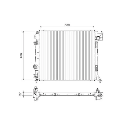 Bilde av VALEO 701108 Radiator Aluminium 487 539 27 Kjøleribber loddet