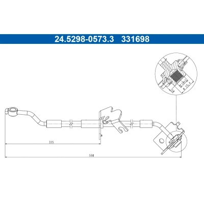 Bilde av ATE 24.5298 0573.3 Bremseslange 590mm M10x1mm KIA: Sportage IV