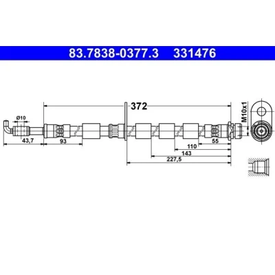Bilde av Bremseslange, Framaksel venstre, ford b max, max van, fiesta vi, sedan, van 1751662, 1773094, AY11 2078 BA, 207