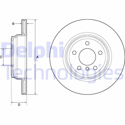Bilde av DELPHI BG4665C Bremseskiver 330 20 5 ventilert belagt høy karbon uten hjullager, ABS sensorring BMW: 3 Sedan, 4 Coupé, Touring