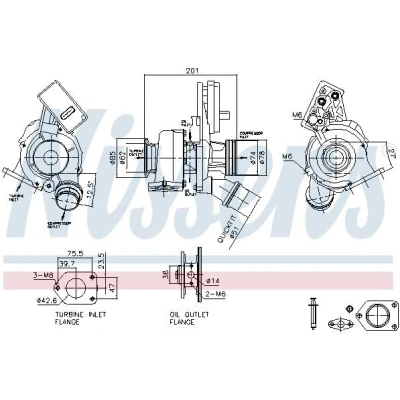 Bilde av NISSENS 93519 Turbolader Eksosturbolader elektrisk MINI: Clubman, Hatchback