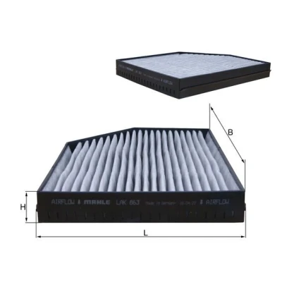 Bilde av MAHLE ORIGINAL LAK 863 Kupéfilter Karbonfilter 226,0 312 37,5