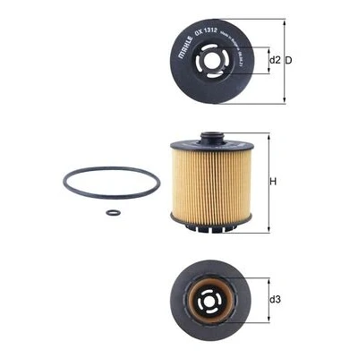 Bilde av MAHLE ORIGINAL OX 1312D Oljefilter Filterinnsats VOLVO: XC40