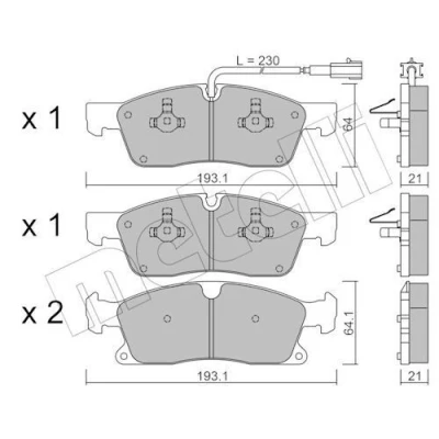 Bilde av Bremseklosser sett METELLI 22 0927 5