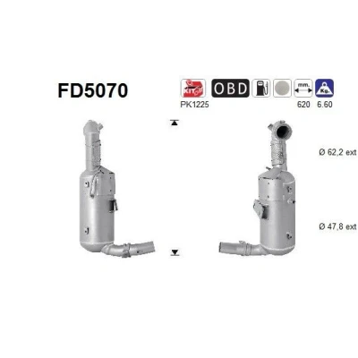 Bilde av AS FD5070 Partikkelfilter Euro 5 Cordierit
