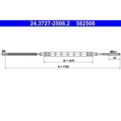 Bilde av ATE 24.3727 2508.2 Bremsekabel 1782