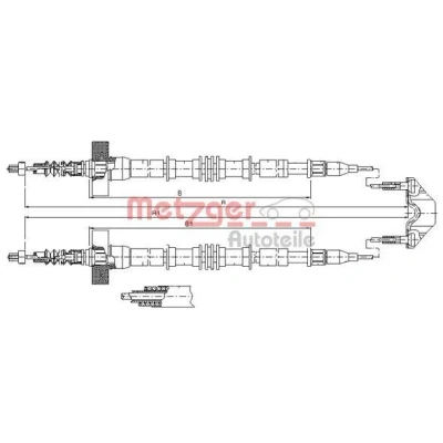 Bilde av METZGER 11.5861 Bremsekabel bak 1680/1495+1680/1495 Skivebrems COFLE OPEL: Zafira A