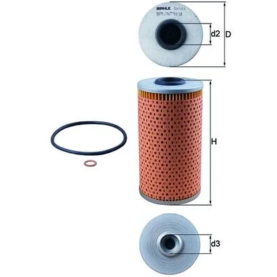 Bilde av MAHLE ORIGINAL OX 103D Oljefilter Filterinnsats BMW: 5 Sedan, 7, Touring, MERCEDES BENZ: GLE SUV