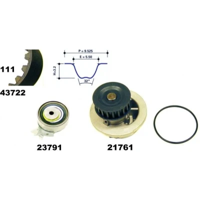 Bilde av MAPCO 41722 Vannpumpe + Registerreimsett med skrue 17 OPEL: Corsa B Hatchback, Kadett E CC, Astra F CC