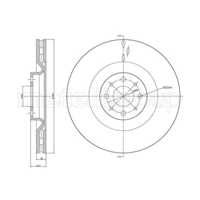 Bilde av METELLI Bremseskive 330,0mm 28,0mm 4 ventilert 23 1319C 51827474 Bremseskiver, Skivebremser