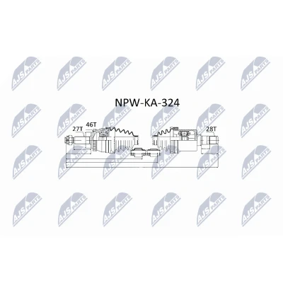 Bilde av NTY NPW KA 324 Drivaksel framaksel 970 Manuel girkasse