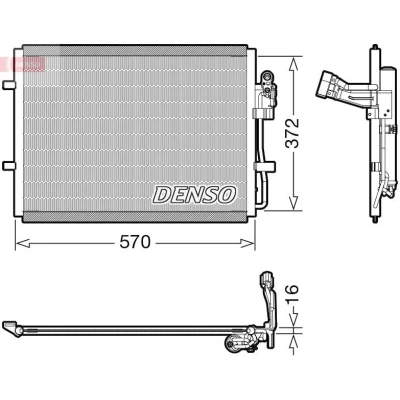 Bilde av DENSO DCN44016 Kondensator med tørker R 134a MAZDA: 5