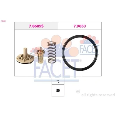 Bilde av FACET 7.8689 Termostat 80 Made in Italy OE Equivalent med tetning, uten forbindelsesstykke VOLKSWAGEN: Passat B7 Variant, B6 Variant