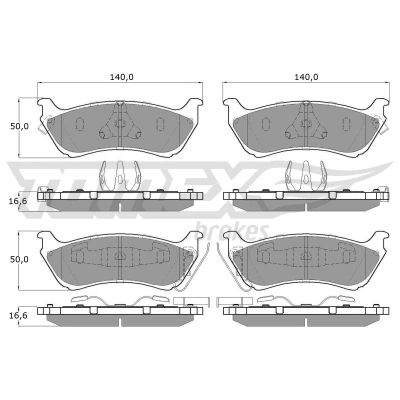 Bilde av TOMEX brakes TX 12 84 Bremseklosser bakaksel med akustisk slitasjevarsel MERCEDES BENZ: ML Klasse