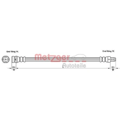 Bilde av METZGER 4110238 Bremseslange 417 FORD: Focus Mk1 Stasjonsvogn, 2 Kombi