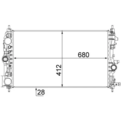 Bilde av MAHLE ORIGINAL CR 1782 000S Radiator for kjøretøy med luftkondisjonering 680 412 28 Kjøleribber loddet OPEL: Insignia A Sports Tourer
