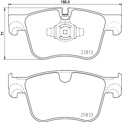 Bilde av HELLA 8DB 355 036 491 Bremseklosser klargjort for slitasjeindikator PEUGEOT: 5008 II, 3008 II SUV, Partner III Van, CITROËN: Berlingo Van