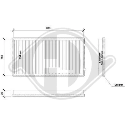 Bilde av DIEDERICHS DCI0093S Kupéfilter pollenfilter 330 175 30 Climate BMW: 7
