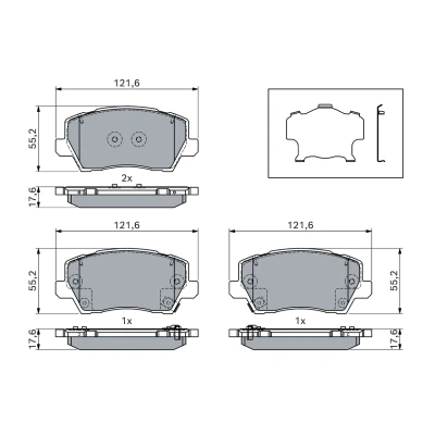 Bilde av Bremseklosser sett, Framaksel Bosch 0 986 460 078 kia picanto iii OE 58101 G6A30, G6A40