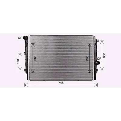 Bilde av PRASCO VN2414 Radiator Aluminium 650 449 34 med hurtigkoplinger Kjøleribber loddet SKODA: Yeti