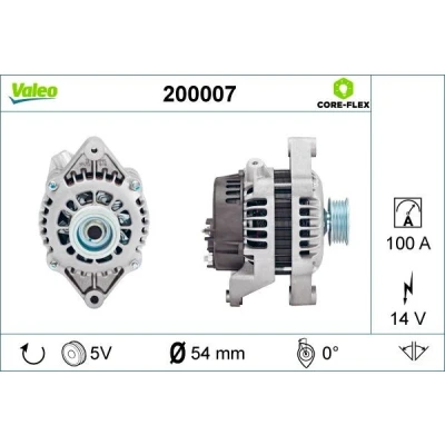 Bilde av VALEO 200007 Dynamo 14V 100A OPEL: Combo C Varebil / Stasjonsvogn, Meriva A, Astra G CC