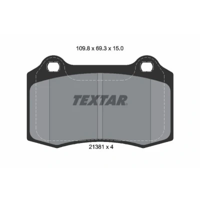Bilde av TEXTAR 2138102 Bremseklosser ikke klargjort for slitasjeindikator VOLVO: V70 2, S60 I, CITROËN: DS3 Hatchback, Cabrio, PEUGEOT: 208 I Hatchback