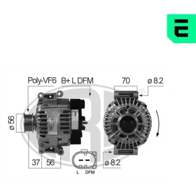 Bilde av ERA 210546A Dynamo 14V 150A AUDI: A6 C5 Avant, A4 B7 B5 Sedan