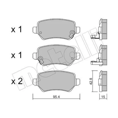 Bilde av Bremseklosser sett METELLI 22 0542 0