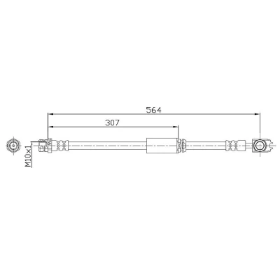 Bilde av METZGER 4116203 Bremseslange 564 F10x1 VOLKSWAGEN: Golf 5, Touran I, Caddy 3, SKODA: Octavia 2 Combi, Superb II Stasjonsvogn, Yeti, AUDI: A3 Sportback