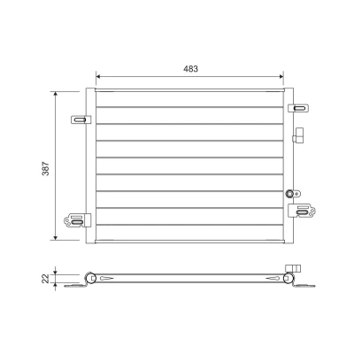 Bilde av VALEO 822754 Kondensator uten tørker 15mm Aluminium 483mm RENAULT: Zoe