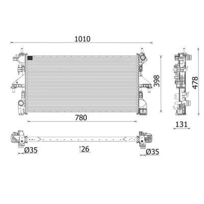 Bilde av Radiator MAHLE ORIGINAL CR 2631 000P