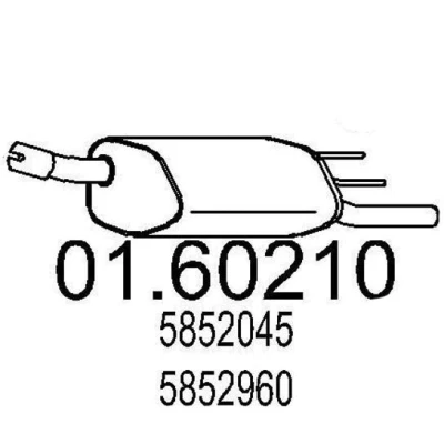 Bilde av MTS 01.60210 Sluttlyddemper 910 OPEL: Corsa B Hatchback