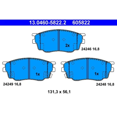 Bilde av ATE 13.0460 5822.2 Bremseklosser med akustisk slitasjevarsel MAZDA: 6 Sedan, Hatchback