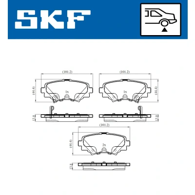 Bilde av SKF VKBP 90581 A Bremseklosser med akustisk slitasjevarsel