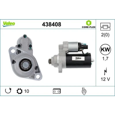Bilde av VALEO 438408 Starter 12 1,7 10 VOLKSWAGEN: Polo IV Hatchback, Golf 5