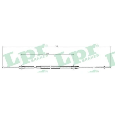 Bilde av LPR C0638B Bremsekabel 705/510 Skivebrems