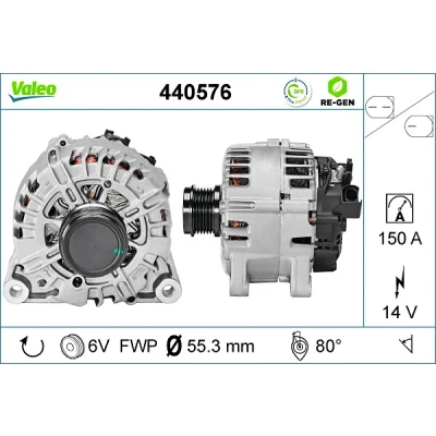 Bilde av VALEO 440576 Dynamo 14V 150A FORD: Transit Connect V408 Van, S Max Mk1, MONDEO 4 Turnier, VOLVO: V70 3, V50, S40 II