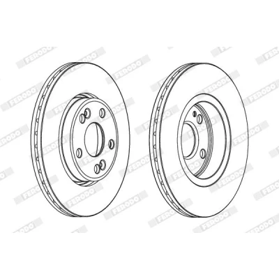 Bilde av FERODO PREMIER DDF1123C Bremseskiver 280 24 5 ventilert belagt med skruer RENAULT: Kangoo II Express, / Grand Kangoo, Scénic 1