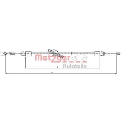 Bilde av METZGER 10.9436 Bremsekabel foran 2735/2590 Skivebrems COFLE for venstreratt MERCEDES BENZ: C Klasse T modell, Sedan, CLK Coupé