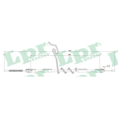 Bilde av LPR C0296B Bremsekabel 1282/993 Trommelbrems FORD: Transit Mk6 Flatvogn lastebil/Chassis, Van, Minibuss